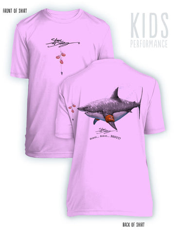 Donut Shark- KIDS Short Sleeve Performance - 100% Polyester