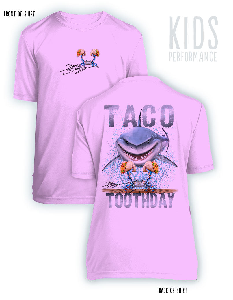 Taco Toothday- KIDS Short Sleeve Performance - 100% Polyester