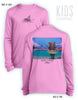 Shark Fishing- KIDS Long Sleeve Performance Shirt- 100% Polyester