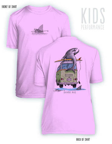 Shark Bus- KIDS Short Sleeve Performance - 100% Polyester