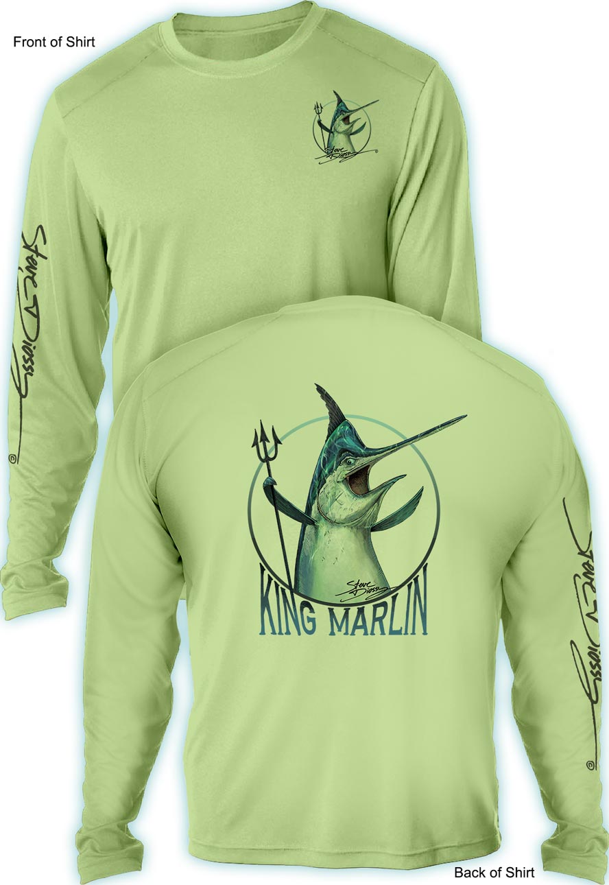 Men's Marlin Sport Fishing Shirt UV Sun Protection