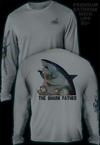 "The Shark Father" Men's Extreme Wick Long Sleeve Performance Shirt ᴜᴘꜰ-ᴛᴇᴇ