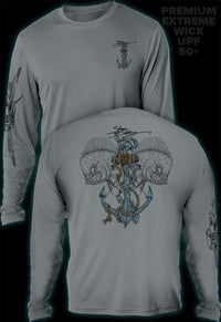 "Mahi Anchor"  Men's Extreme Wick Long Sleeve Performance Shirt ᴜᴘꜰ-ᴛᴇᴇ
