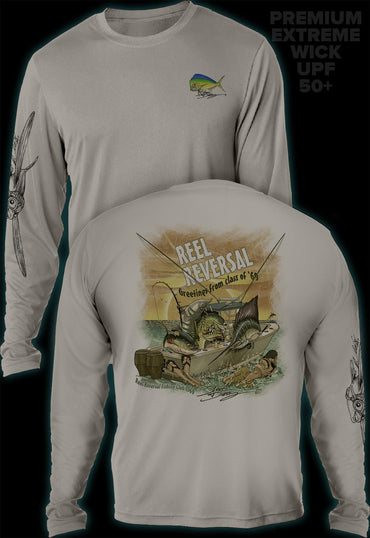 "Reel Reversal"  Men's Extreme Wick Long Sleeve Performance Shirt ᴜᴘꜰ-ᴛᴇᴇ