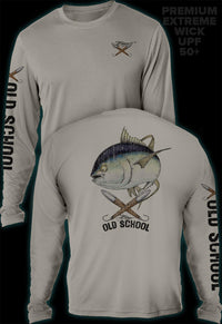 "Old School Tuna"  Men's Extreme Wick Long Sleeve Performance Shirt ᴜᴘꜰ-ᴛᴇᴇ