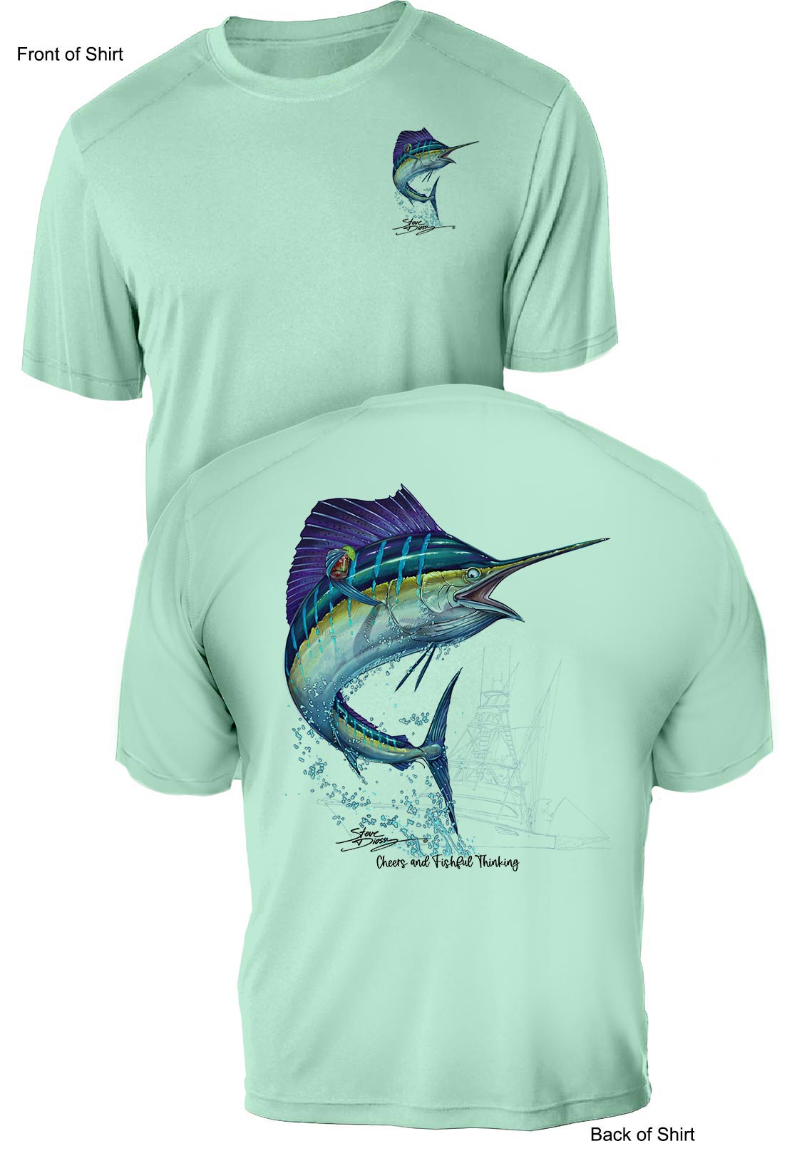 Sailfish Cheers - UV Sun Protection Shirt - 100% Polyester - Short Sleeve UPF 50