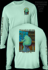 Pre-Order: "Belly Up To The Bar - Lonely Manatee" Men's Extreme Wick Long Sleeve Performance Shirt ᴜᴘꜰ-ᴛᴇᴇ