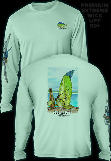 "Old Salty" Men's Extreme Wick Long Sleeve Performance Shirt ᴜᴘꜰ-ᴛᴇᴇ