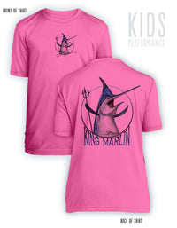 King Marlin- KIDS Short Sleeve Performance - 100% Polyester