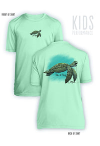 Take It Easy Turtle- KIDS Short Sleeve Performance - 100% Polyester