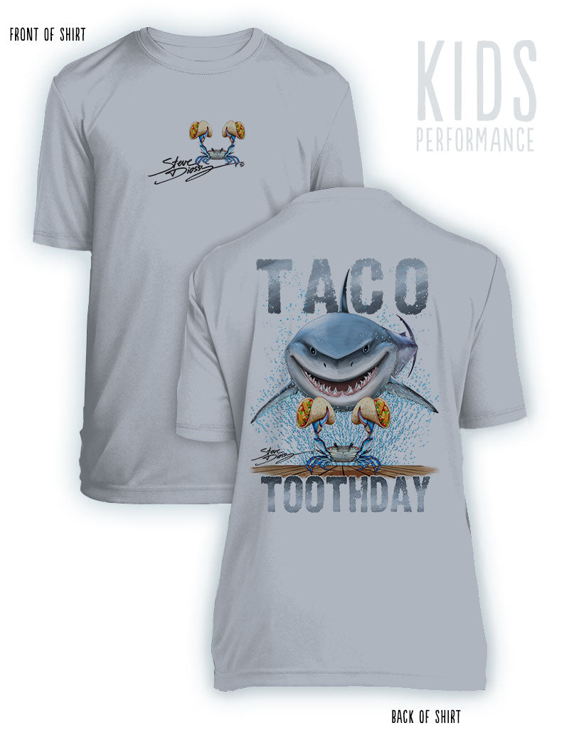 Taco Toothday- KIDS Short Sleeve Performance - 100% Polyester