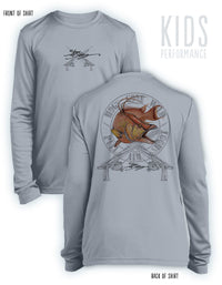 Hogs Gone Wild- KIDS Long Sleeve Performance - 100% Polyester