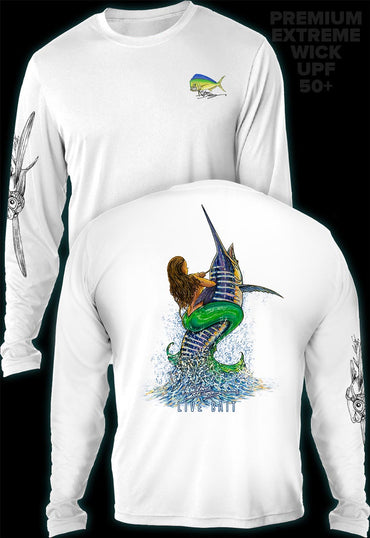 "Live Bait" Men's Extreme Wick Long Sleeve Performance Shirt ᴜᴘꜰ-ᴛᴇᴇ