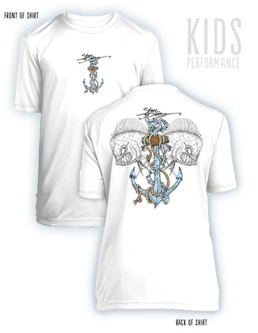 Mahi Anchor- KIDS Short Sleeve Performance - 100% Polyester
