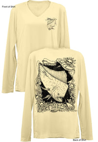 Tail Chaser- Ladies Long Sleeve V-Neck-100% Polyester