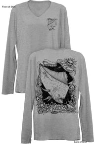 Tail Chaser- Ladies Long Sleeve V-Neck-100% Polyester