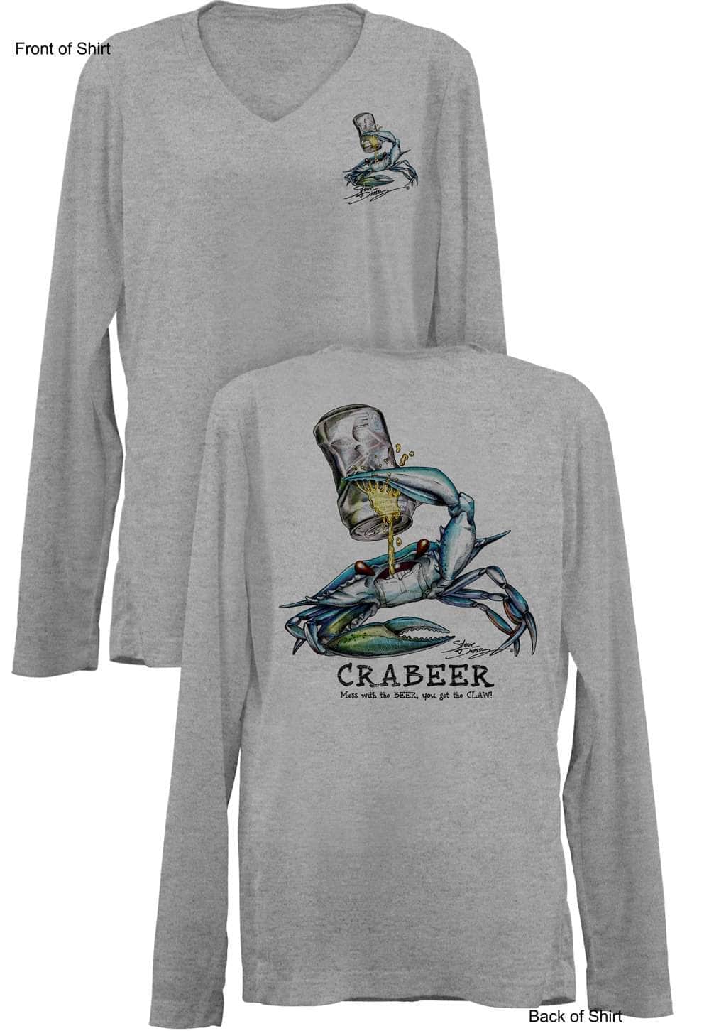 Crabeer Original- Ladies Long Sleeve V-Neck-100% Polyester