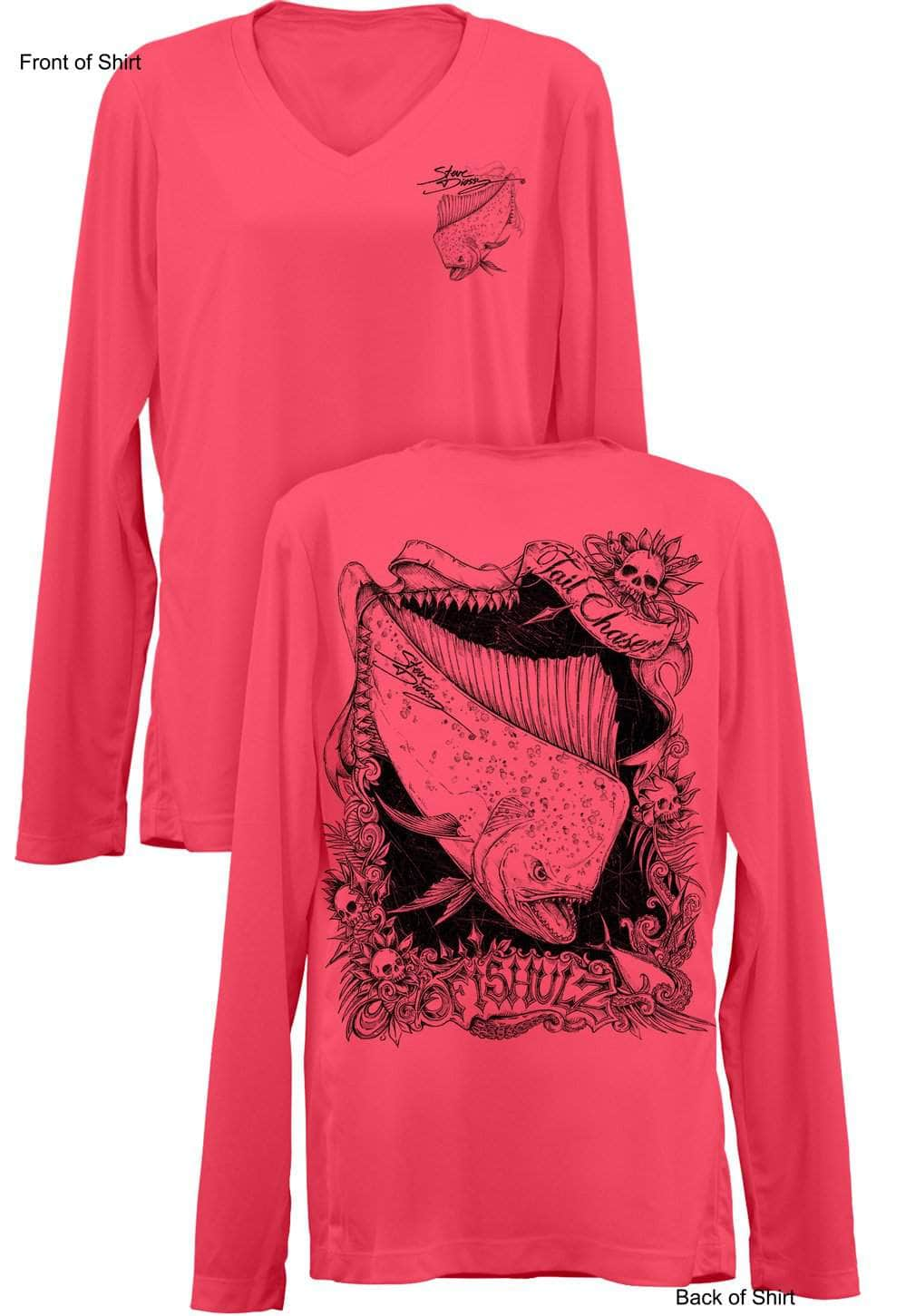 Tail Chaser- Ladies Long Sleeve V-Neck-100% Polyester