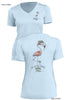 Dirty Flamingo- Ladies Short Sleeve V-Neck-100% Polyester