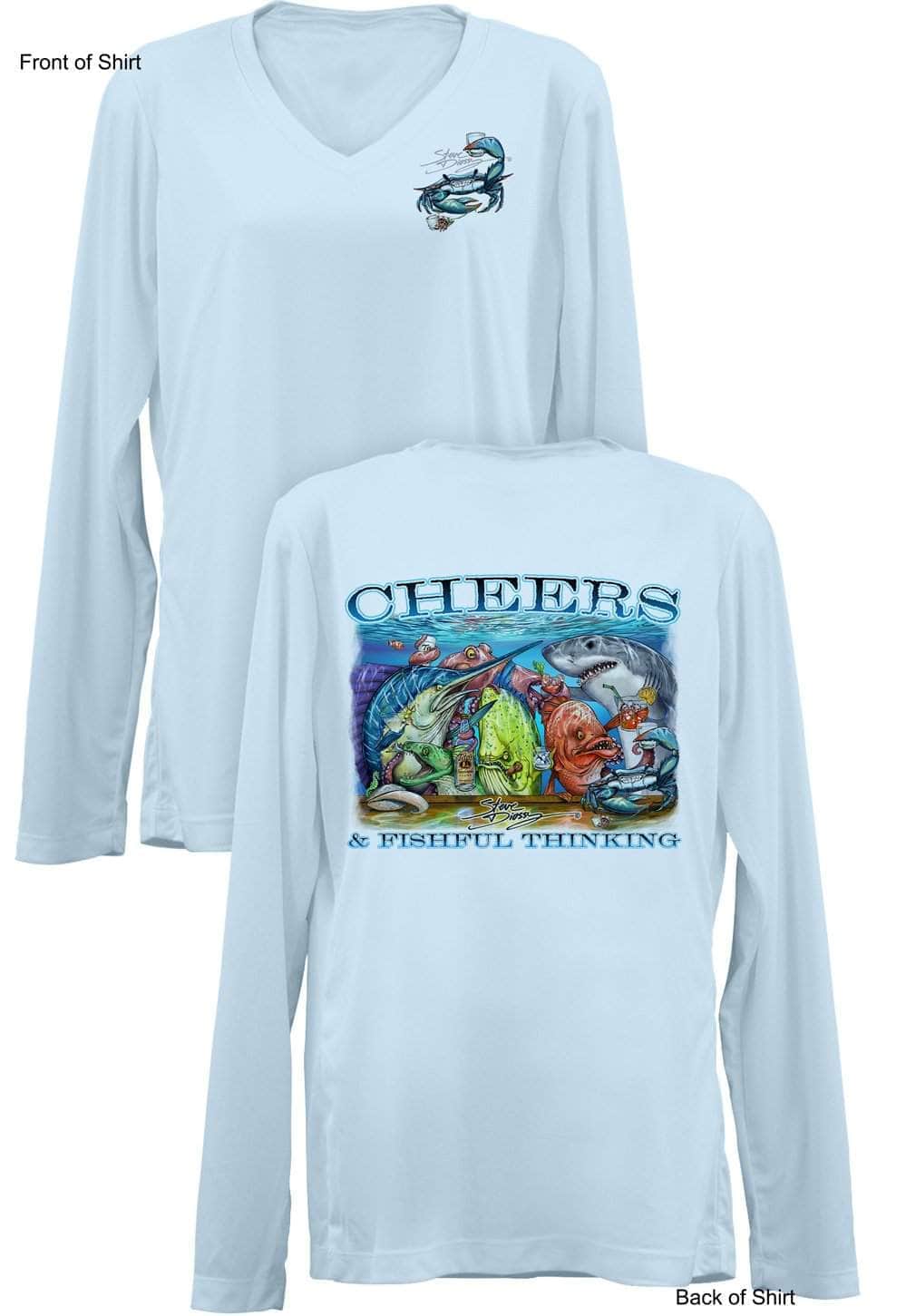 Cheers- Ladies Long Sleeve V-Neck-100% Polyester