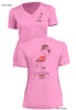 Dirty Flamingo- Ladies Short Sleeve V-Neck-100% Polyester