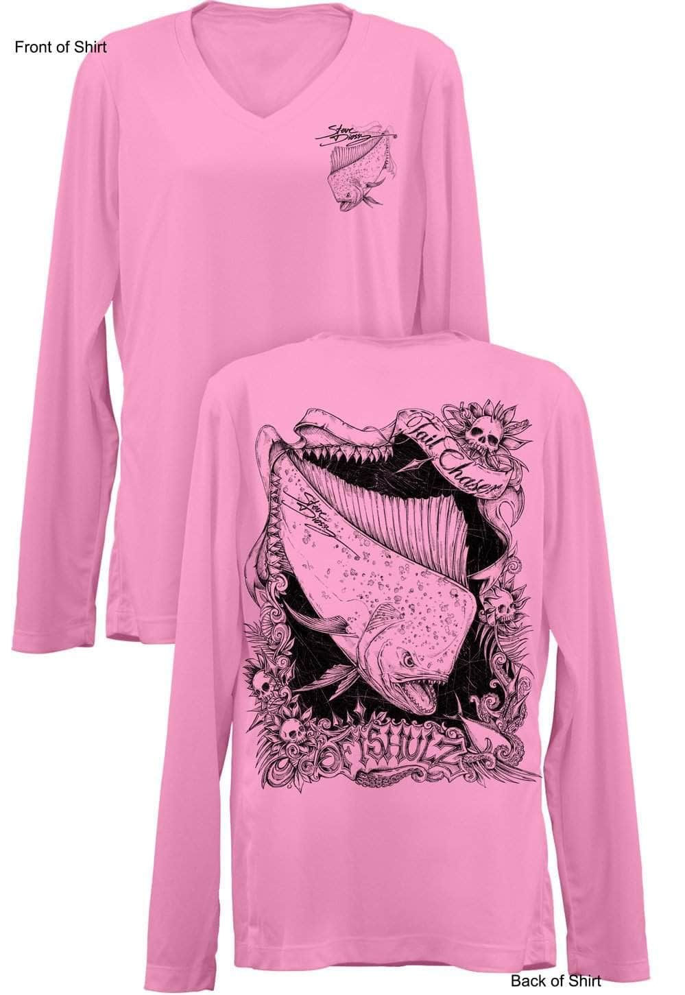 Tail Chaser- Ladies Long Sleeve V-Neck-100% Polyester