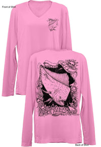 Tail Chaser- Ladies Long Sleeve V-Neck-100% Polyester