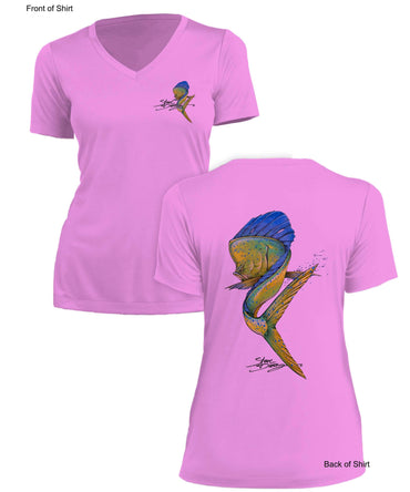 Mahi Swim- Ladies Short Sleeve V-Neck-100% Polyester