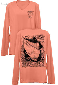 Tail Chaser- Ladies Long Sleeve V-Neck-100% Polyester