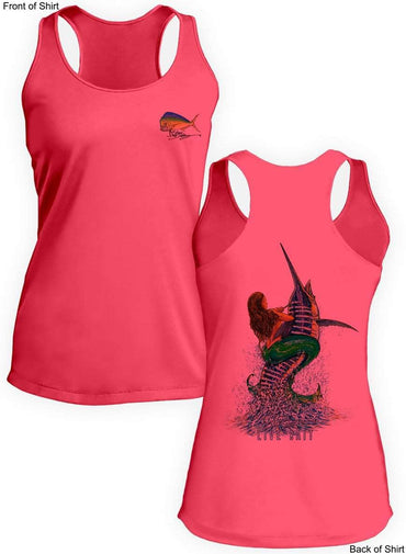 Live Bait- Ladies Racerback Tank-100% Polyester