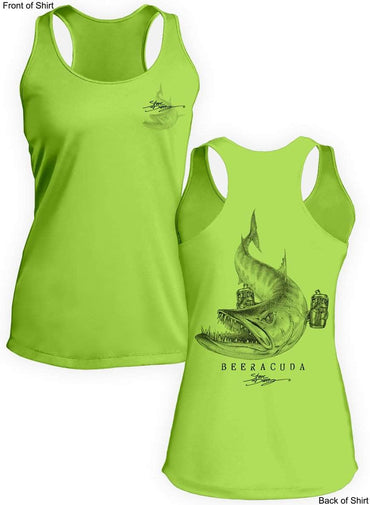 Beeracuda- Ladies Racerback Tank-100% Polyester