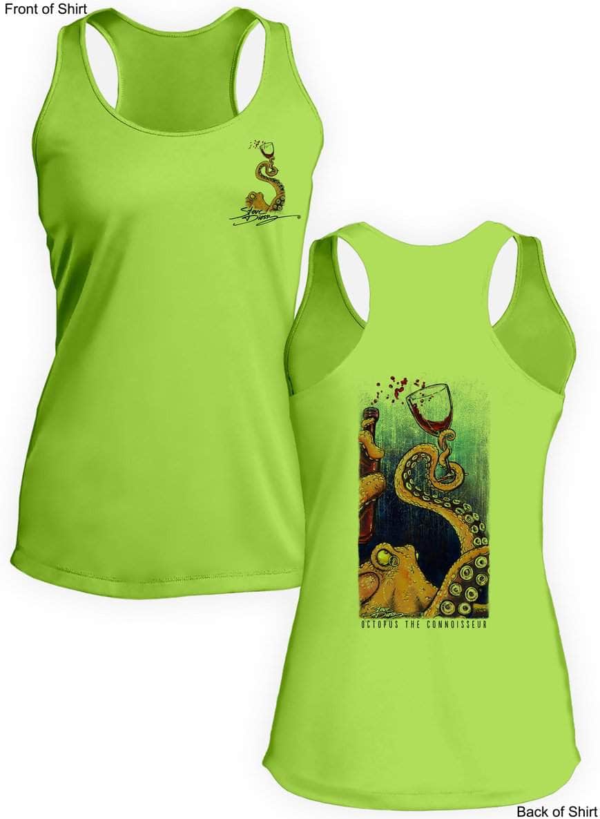 Octopus the Connoisseur- Ladies Racerback Tank-100% Polyester