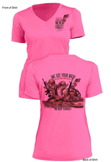 Memorial Day "Last Call"- Ladies Short Sleeve V-Neck-100% Polyester