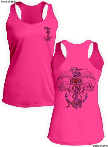 Mahi Anchor- Ladies Racerback Tank-100% Polyester