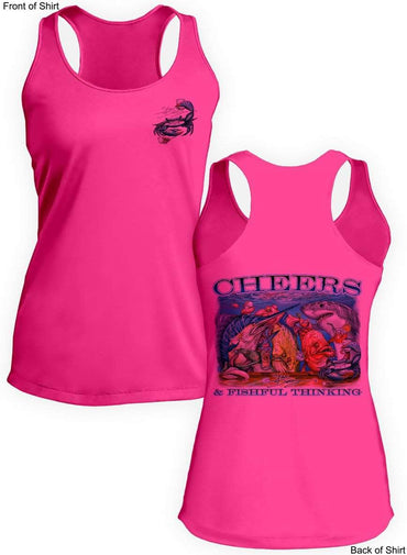 Cheers- Ladies Racerback Tank-100% Polyester