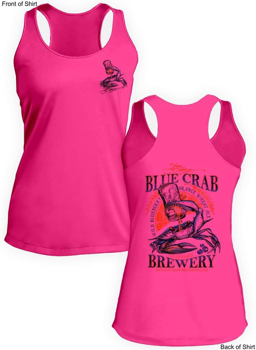 Blue Crab Brew- Ladies Racerback Tank-100% Polyester