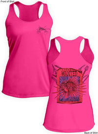 Lionfish Wanted- Poster- Ladies Racerback Tank-100% Polyester