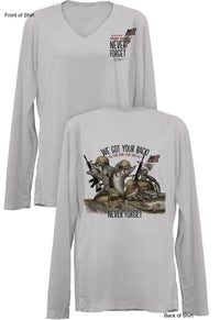 Memorial Day "Last Call"- Ladies Long Sleeve V-Neck-100% Polyester