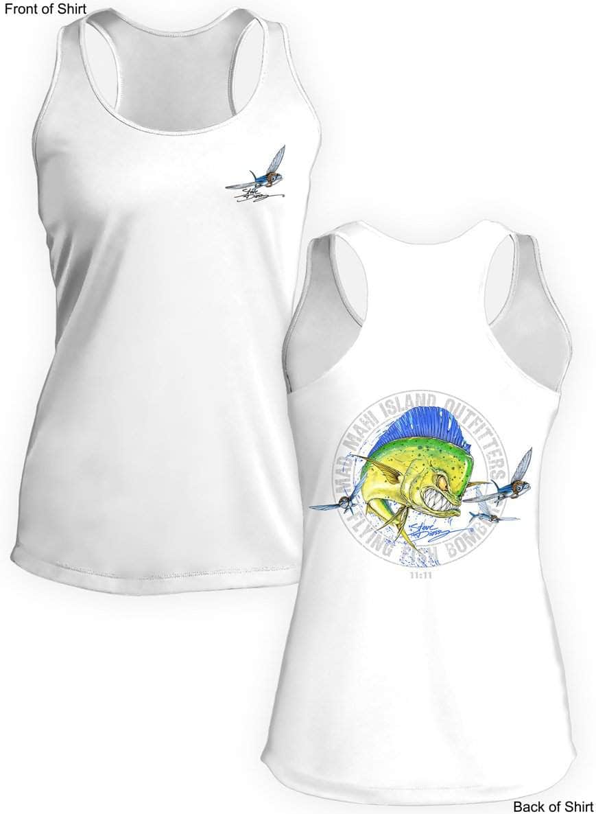 Mad Mahi Outfitters- Ladies Racerback Tank-100% Polyester