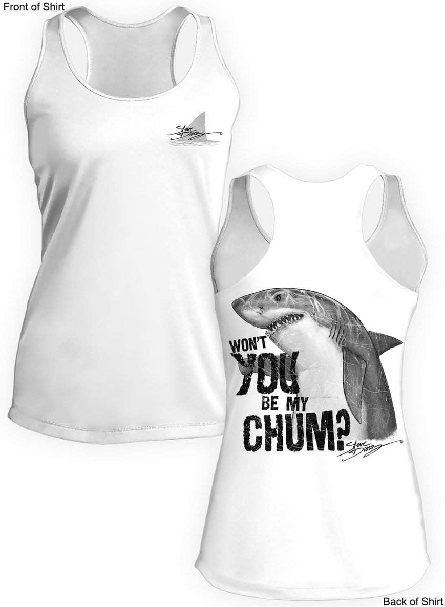 Shark Chum- Ladies Racerback Tank-100% Polyester