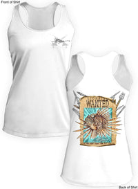 Lionfish Wanted- Poster- Ladies Racerback Tank-100% Polyester