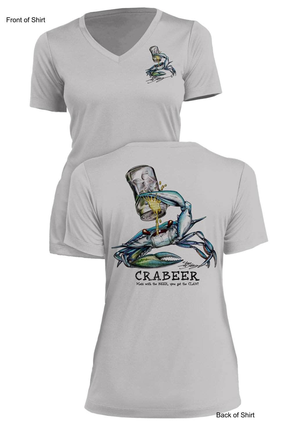 Crabeer Original- Ladies Short Sleeve V-Neck-100% Polyester