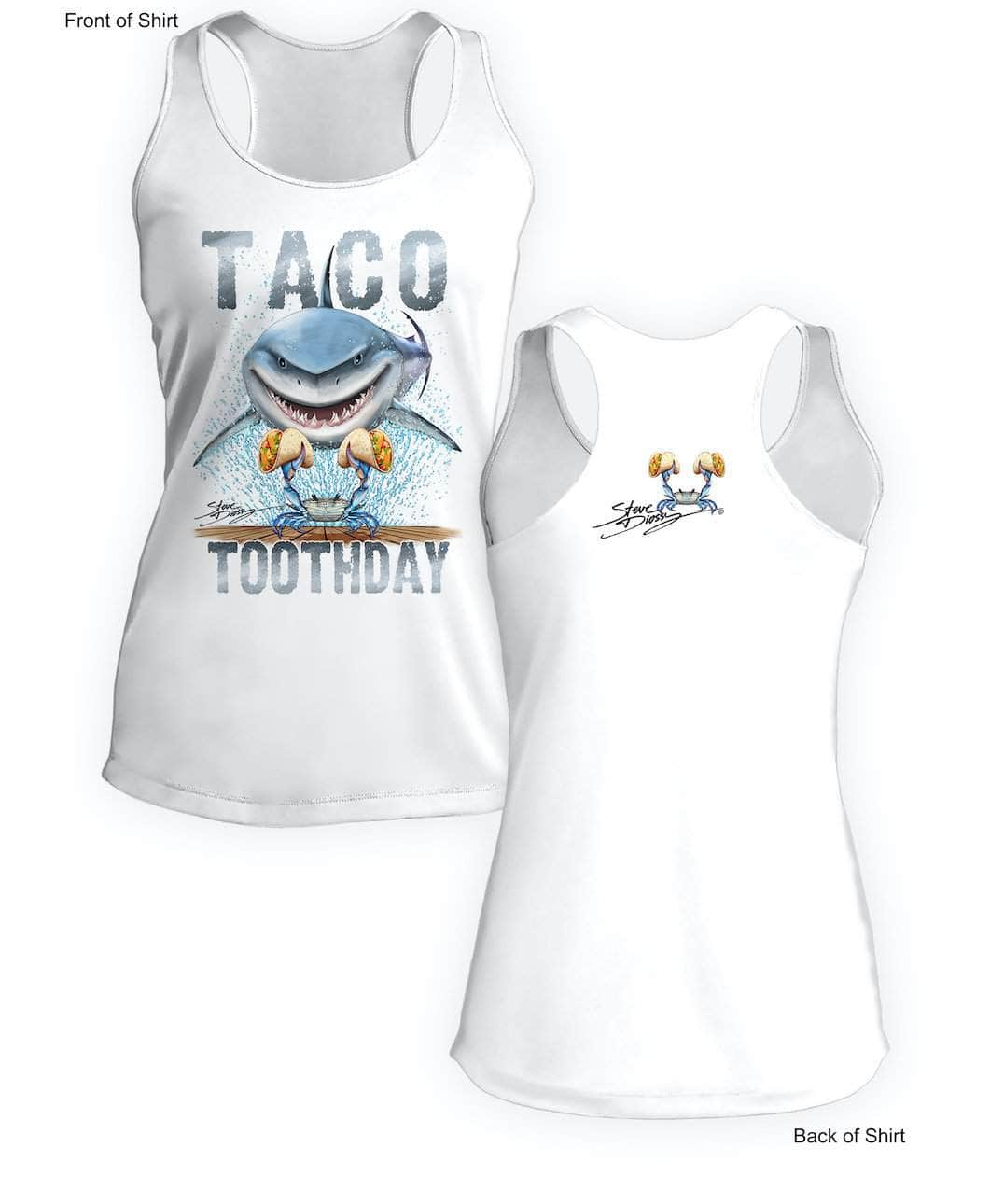 Taco Toothday- Ladies Racerback Tank-100% Polyester