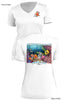 Anemones Closer- Ladies Short Sleeve V-Neck-100% Polyester