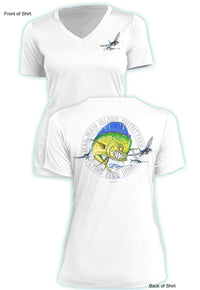 Mad Mahi Outfitters - Ladies Short Sleeve V-Neck-100% Polyester