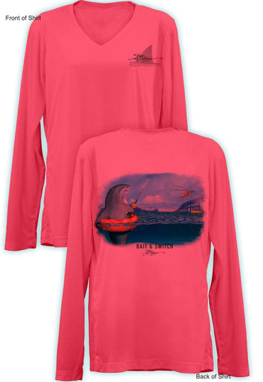 Bait & Switch - Ladies Long Sleeve V-Neck-100% Polyester