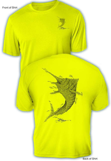 Bait Ball Marlin- UV Sun Protection Shirt - 100% Polyester - Short Sleeve UPF 50