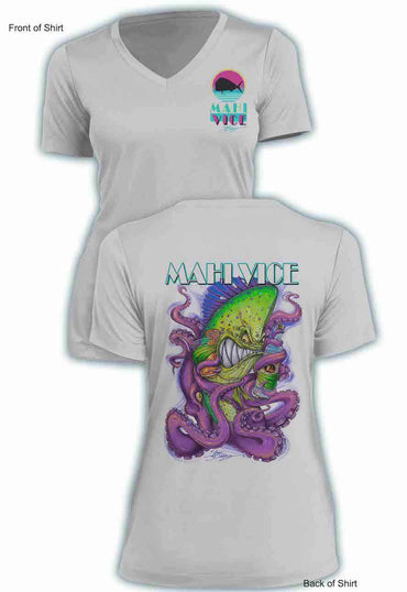 Mahi Vice- Ladies Short Sleeve V-Neck-100% Polyester