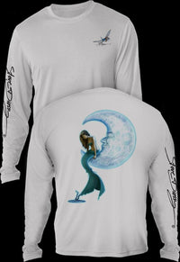 "Mermaid in the Moon"  Men's Extreme Wick Long Sleeve Performance Shirt ᴜᴘꜰ-ᴛᴇᴇ