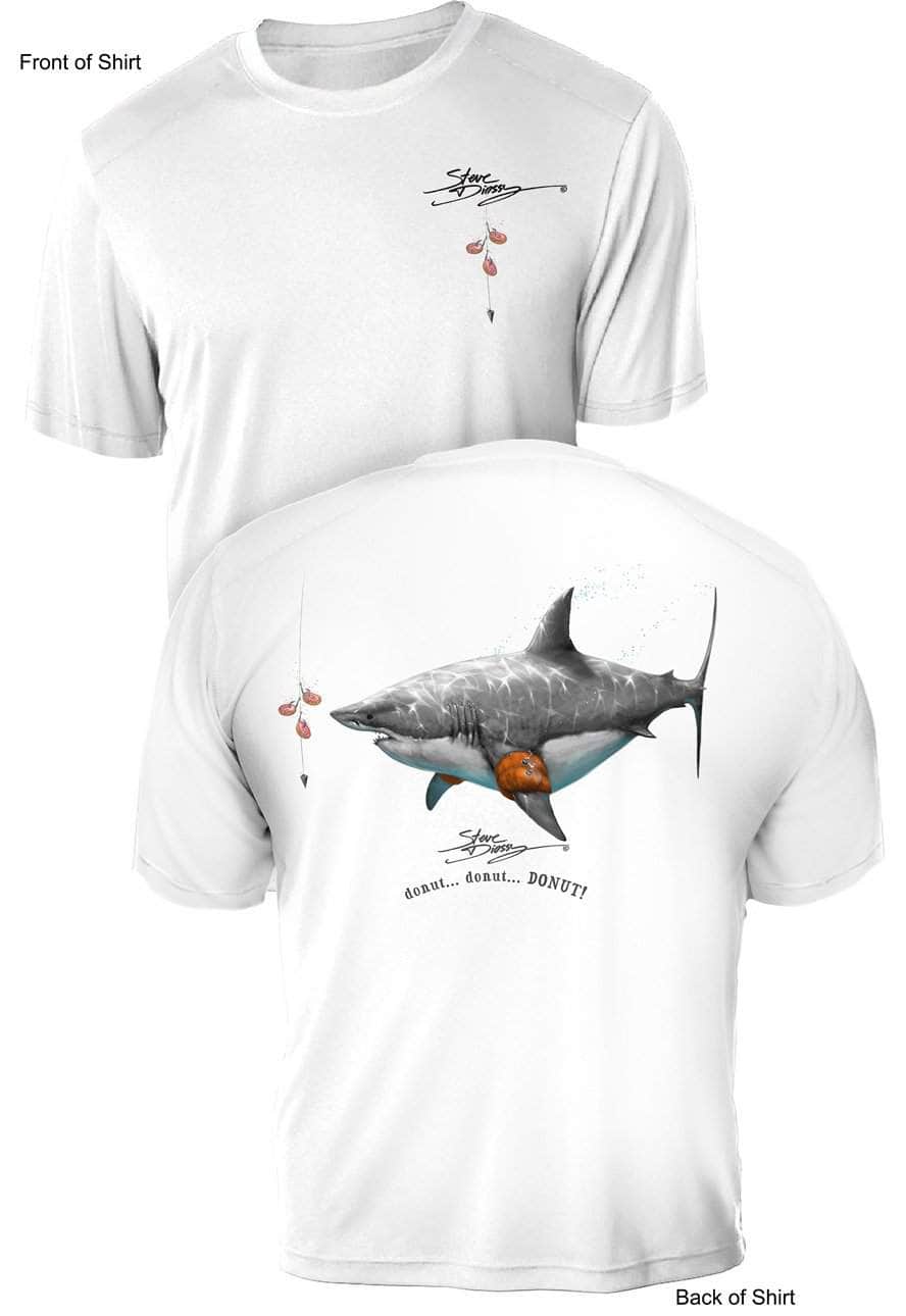 Donut Shark- UV Sun Protection Shirt - 100% Polyester - Short Sleeve UPF 50